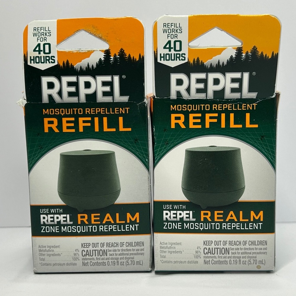 Lot of 2 Repel Realm Zone Mosquito Repellent Refill 40 Hour Unscented 0.19 fl oz